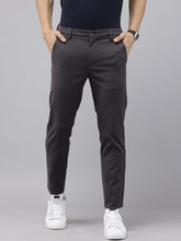 Men's Navy Blue Cotton Caribbean Slim Fit Solid 5 Pocket Cross Pocket Trouser